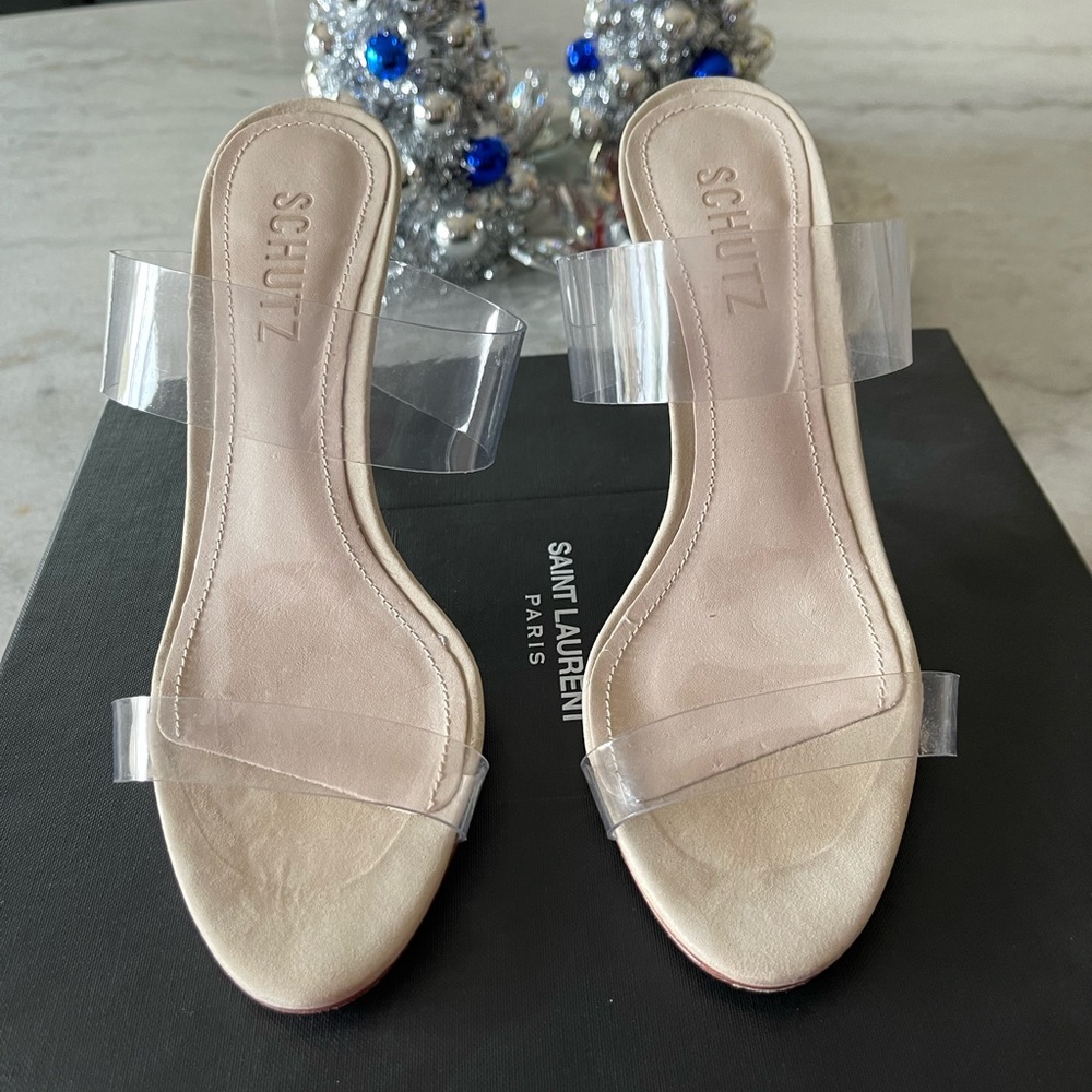 Schutz Ariella Sandal (Women)
 
BEIGE/TRANSPARENT VINYL FABRIC, Size 6.5M